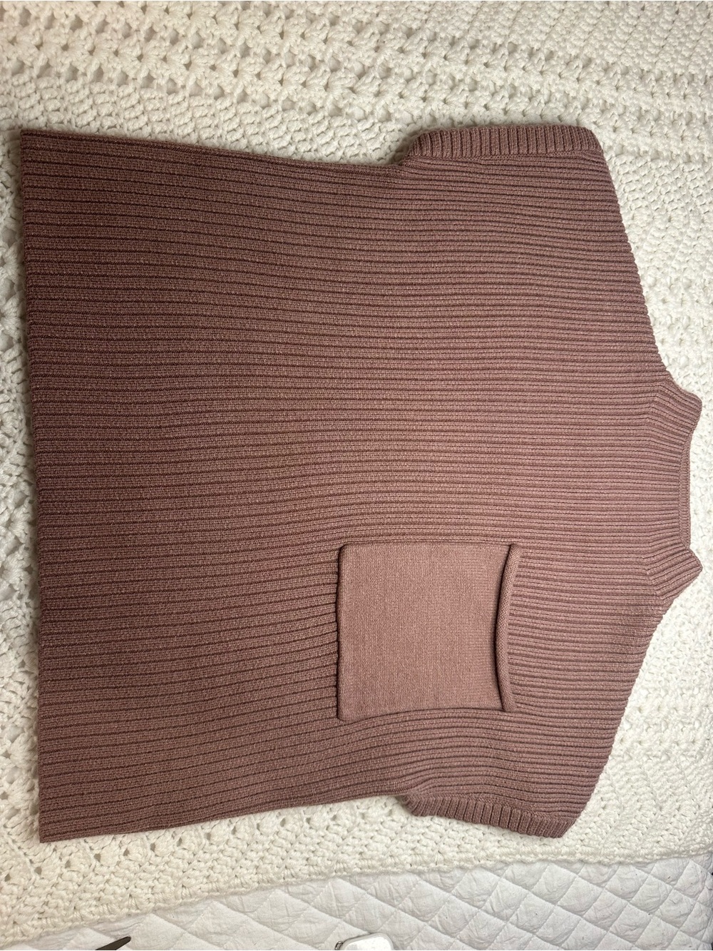 Shop the Mint Taupe Ribbed Mock Neck Knit Sweater Medium classic preppy Mauve